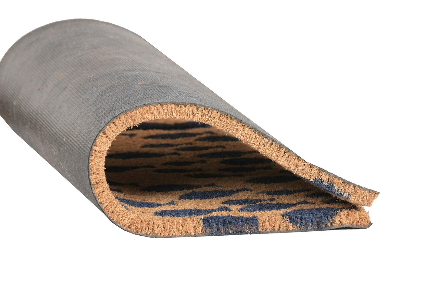 Coconut Coir Doormat Fish Design - Black/Natural 60x40