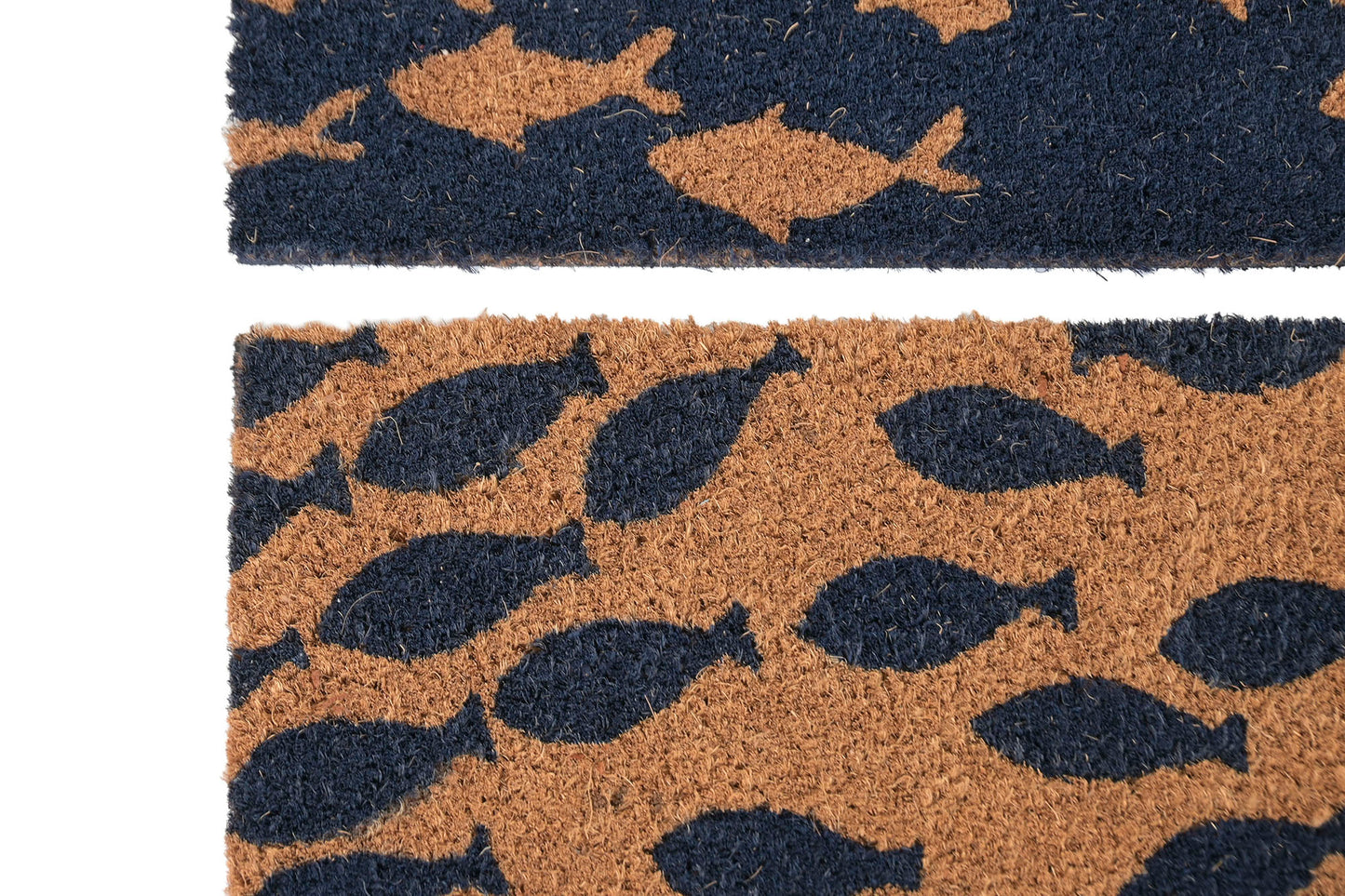 Coconut Coir Doormat Fish Design - Black/Natural 60x40