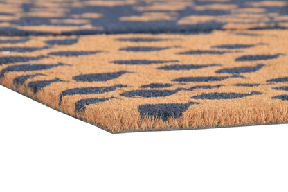 Coconut Coir Doormat Fish Design - Black/Natural 60x40
