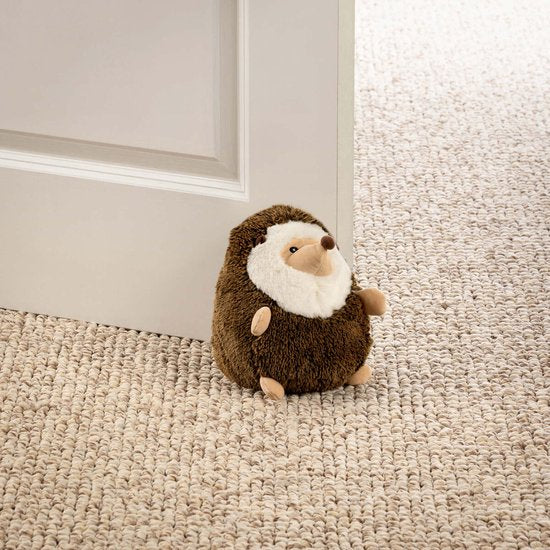Zachte egel deurstopper van pluche – decoratieve deurhouder 20 cm