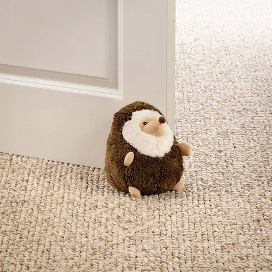 Zachte egel deurstopper van pluche – decoratieve deurhouder 20 cm