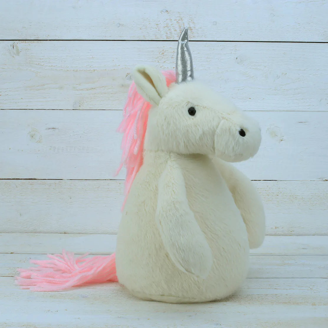 Deurstopper Eenhoorn – Pluche Wit/Roze