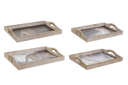 Holztablett-Set mit Leopardenmuster | 2 Varianten