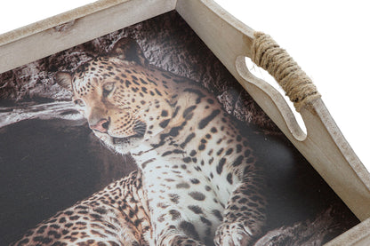 Holztablett-Set mit Leopardenmuster | 2 Varianten