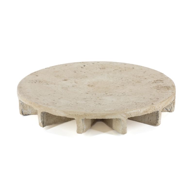Dekoratives Tablett Ridge Beige – Steingut 29 cm
