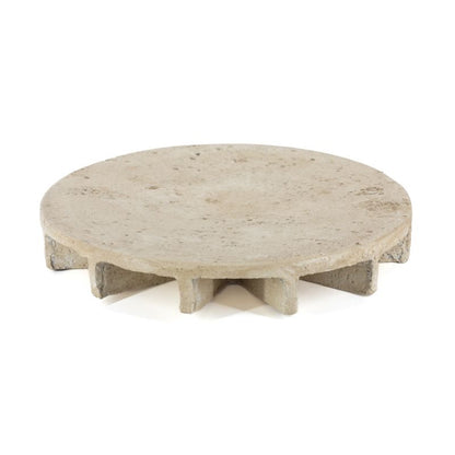 Dekoratives Tablett Ridge Beige – Steingut 29 cm