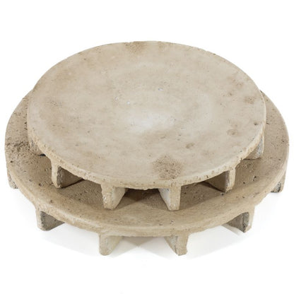 Dekoratives Tablett Ridge Beige – Steingut 29 cm