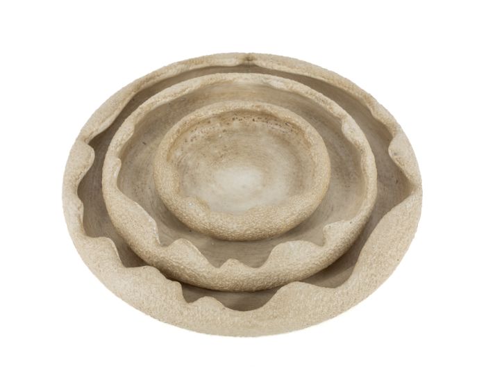 Dekorative Schale Beige Steingut – Organisch 23 cm