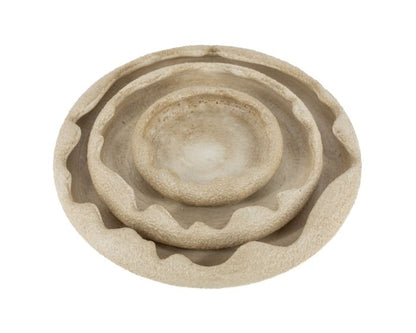 Dekorative Schale Beige Steingut – Organisch 23 cm