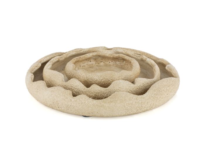 Dekorative Schale Beige Steingut – Organisch 23 cm