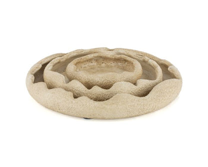 Dekorative Schale Beige Steingut – Organisch 23 cm