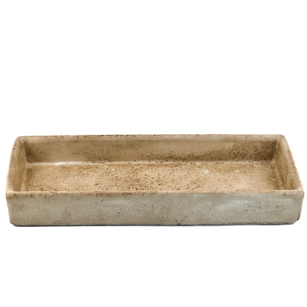 decoratieve schaal beige aardewerk tray rechthoek