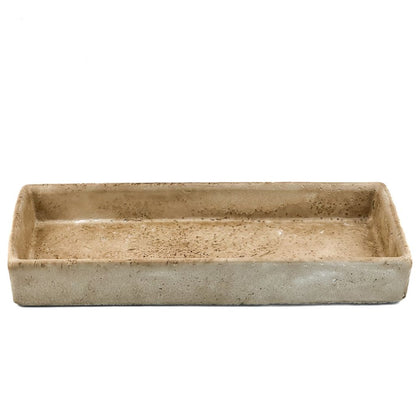decoratieve schaal beige aardewerk tray rechthoek
