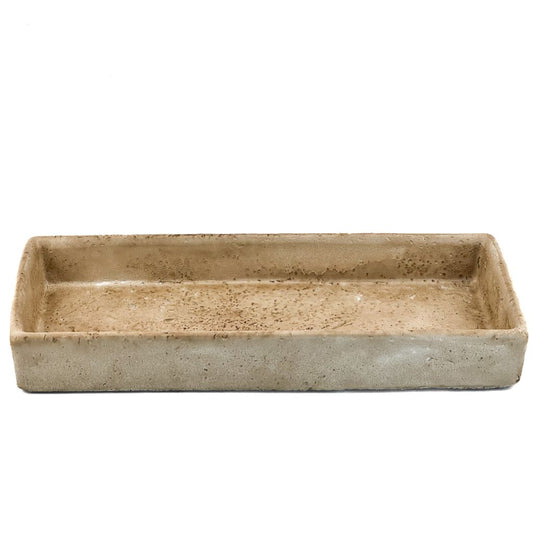 decoratieve schaal beige aardewerk tray rechthoek