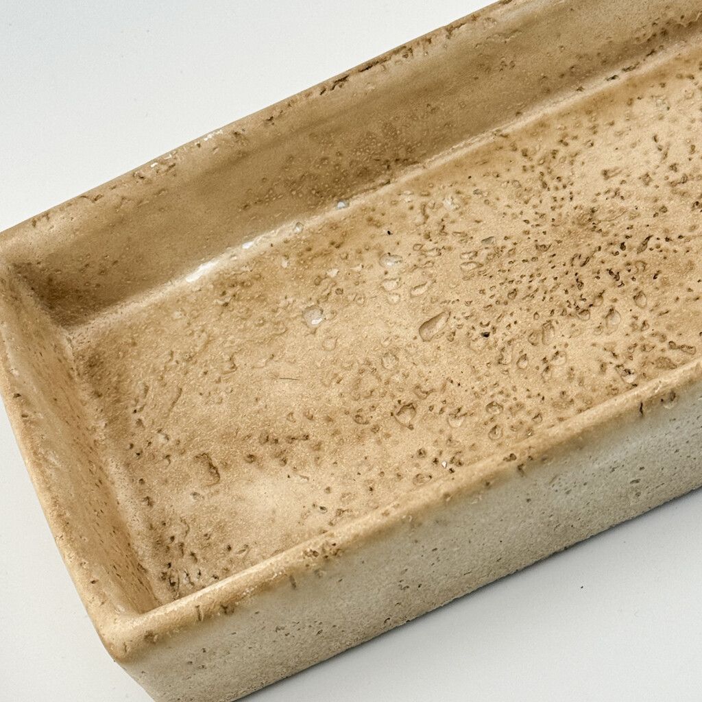 Decoratieve Schaal Beige – Aardewerk Tray Rechthoek