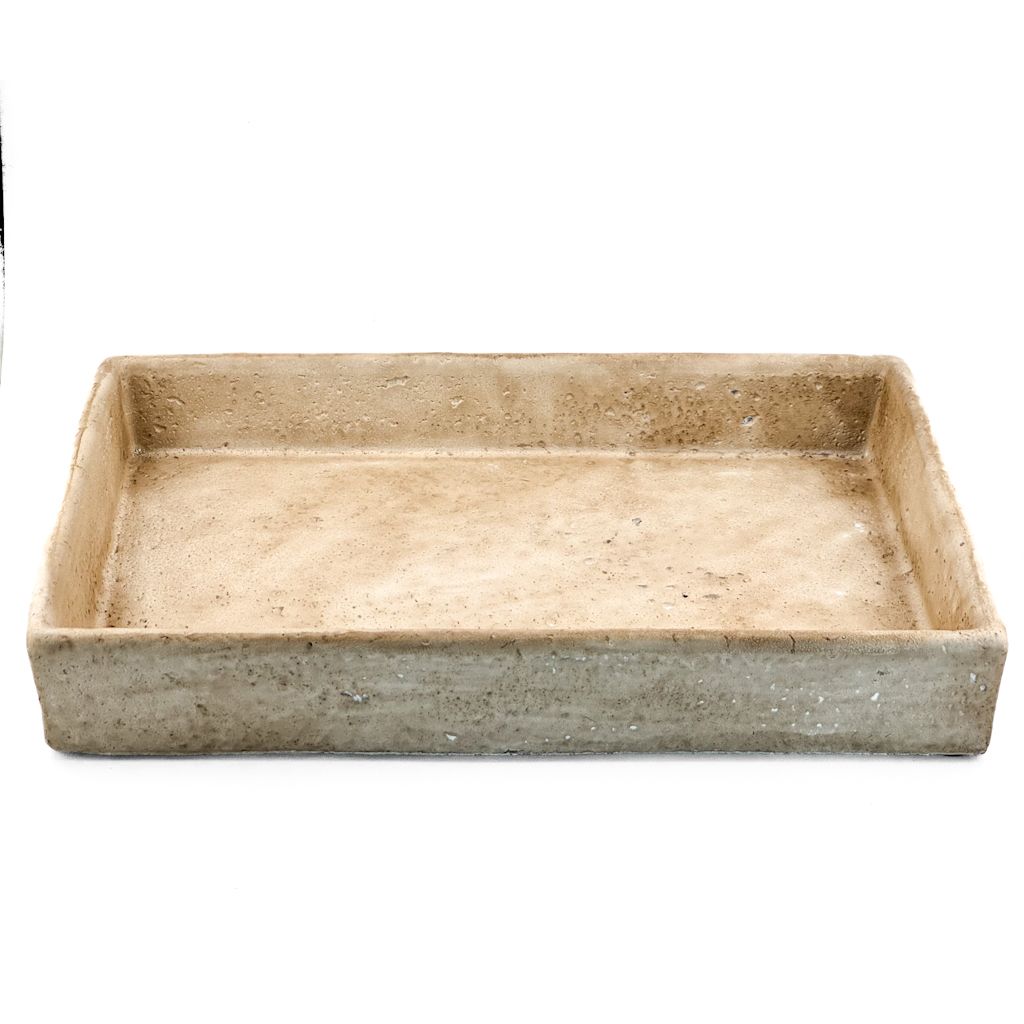 decoratieve schaal beige groot aardewerk tray 30x20