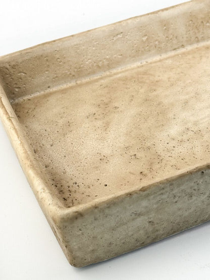 Decoratieve Schaal Beige Groot – Aardewerk Tray 30x20