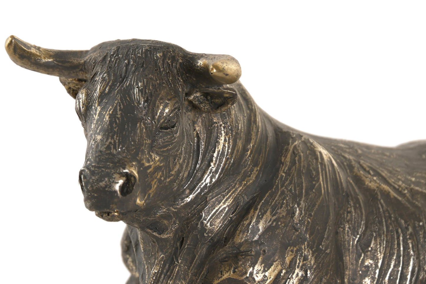 Stier Beeld Bronslook van Resin – 22 cm