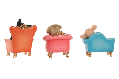 Slapende Dierenbeelden op Fauteuil - Keuze uit 3 Varianten