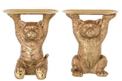 Panter of Tijger met Dienblad Goud – 34,5 cm