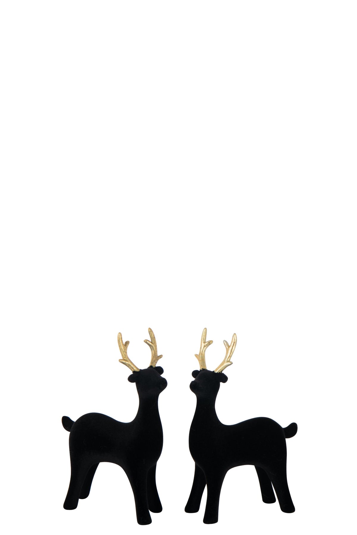 Rendier Decoratie Zwart Goud J-Line – 3 maten | Fluweellook