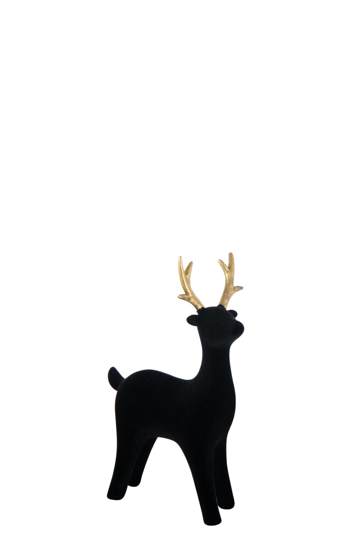 Rendier Decoratie Zwart Goud J-Line – 3 maten | Fluweellook