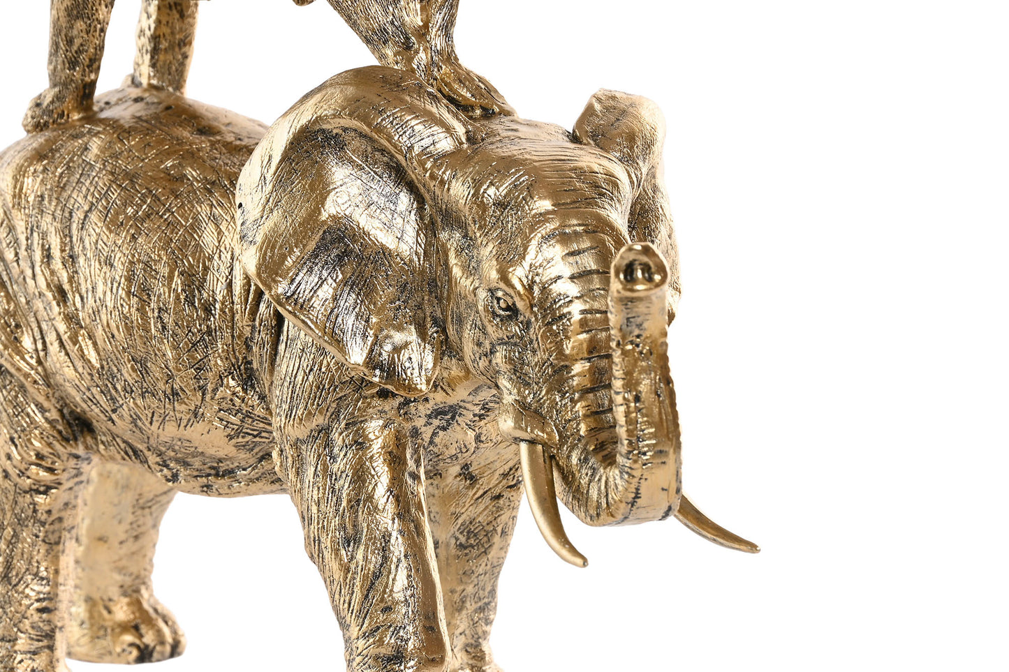 Gouden Dierenbeeld Safari – Olifant, Leeuw & Zebra – 35 cm