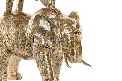 Gouden Dierenbeeld Safari – Olifant, Leeuw & Zebra – 35 cm