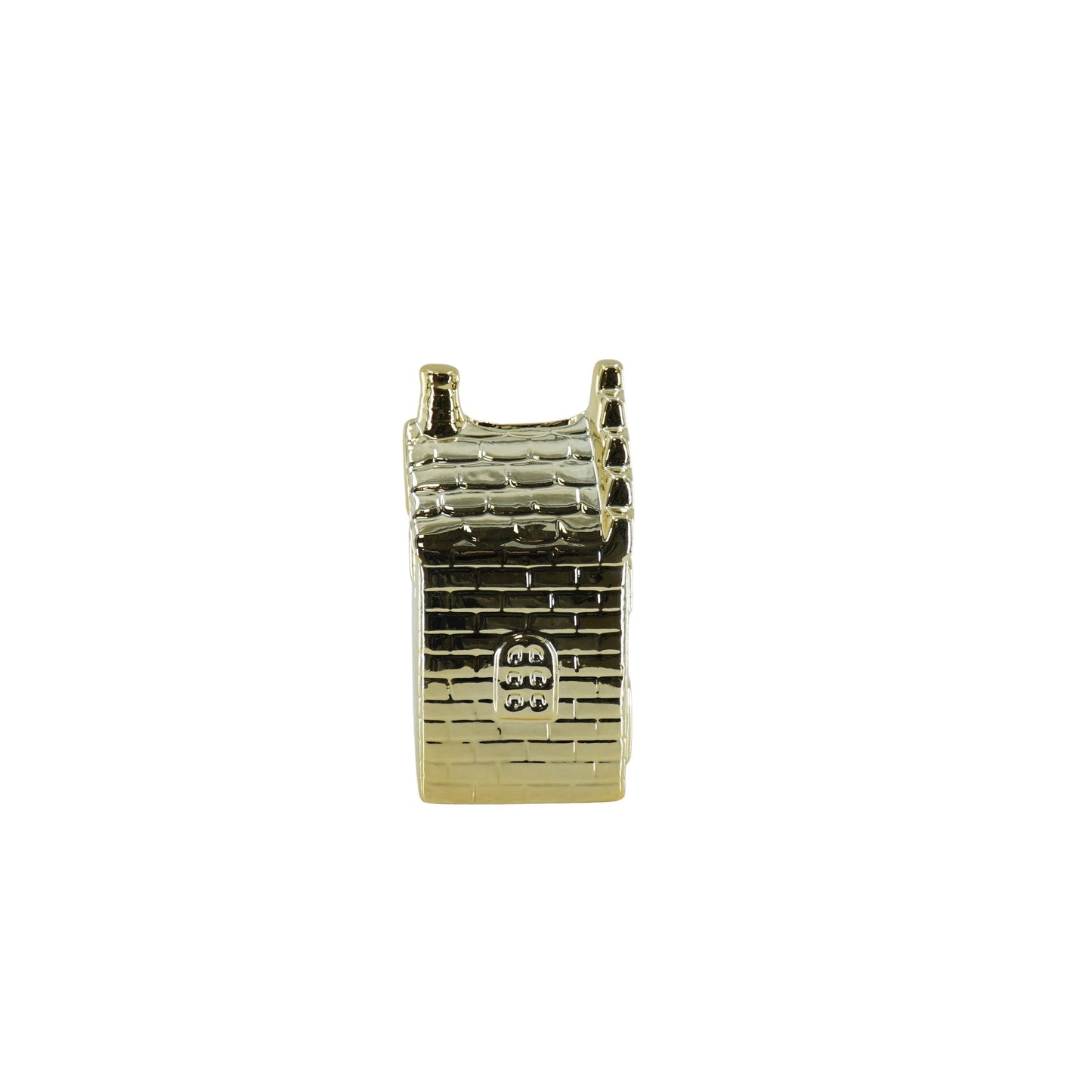 Gouden Keramiek Huisje – Spaarpot – 13 cm