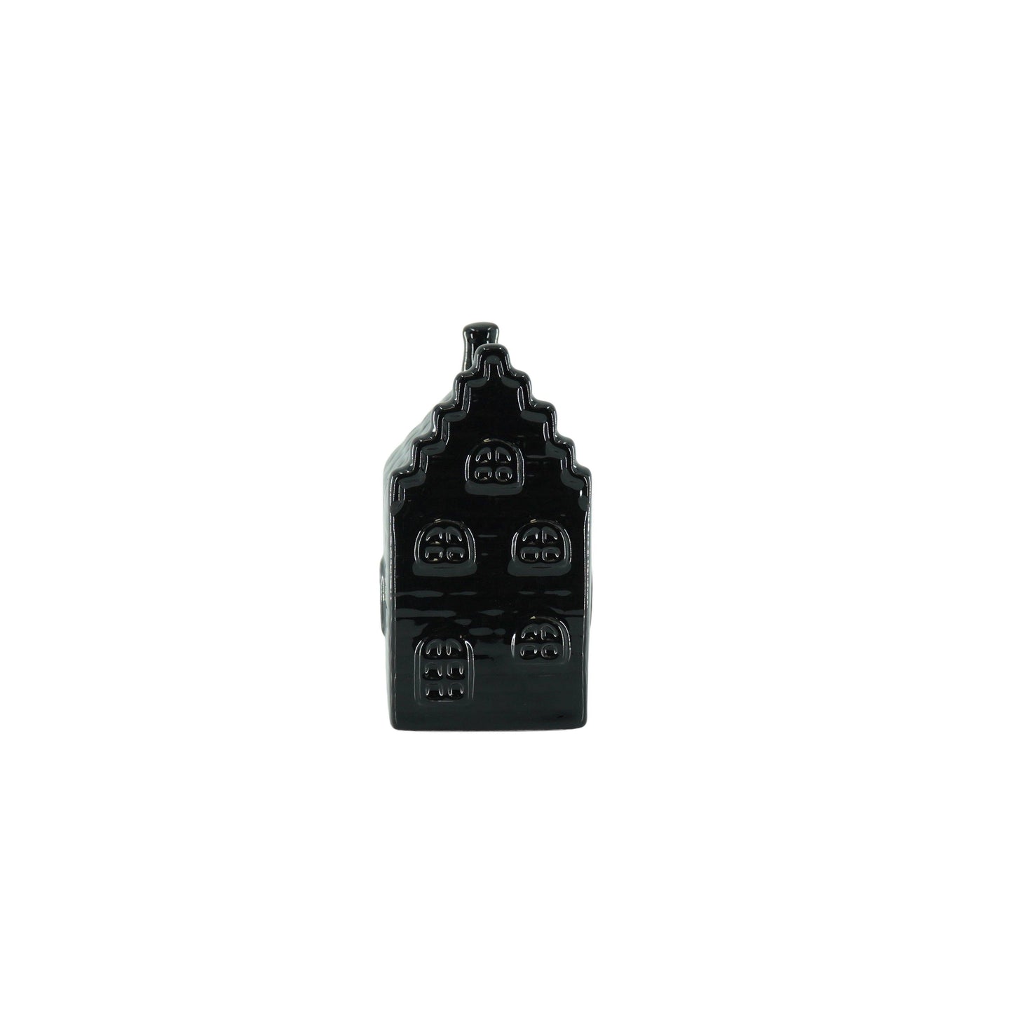 Zwart Keramiek Huisje – Spaarpot – 13 cm