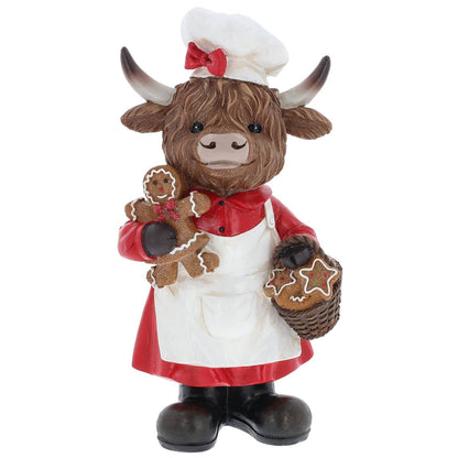 Kerst Hooglanders – Bakkersduo met Koekjes & Candy Cane | Set van 2