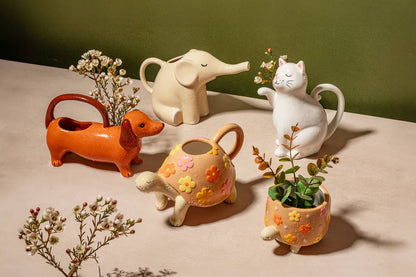 Ceramic Cat Can – White Animal Accessory – 19 cm