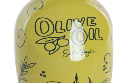 Olijfolie Fles Vaas – Geel Stoneware 20 cm