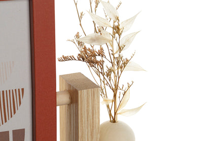 Fotolijst met Vaasje – 10x15 cm – Inclusief Droogbloemen – Hout & Glas – 24x7x21 cm