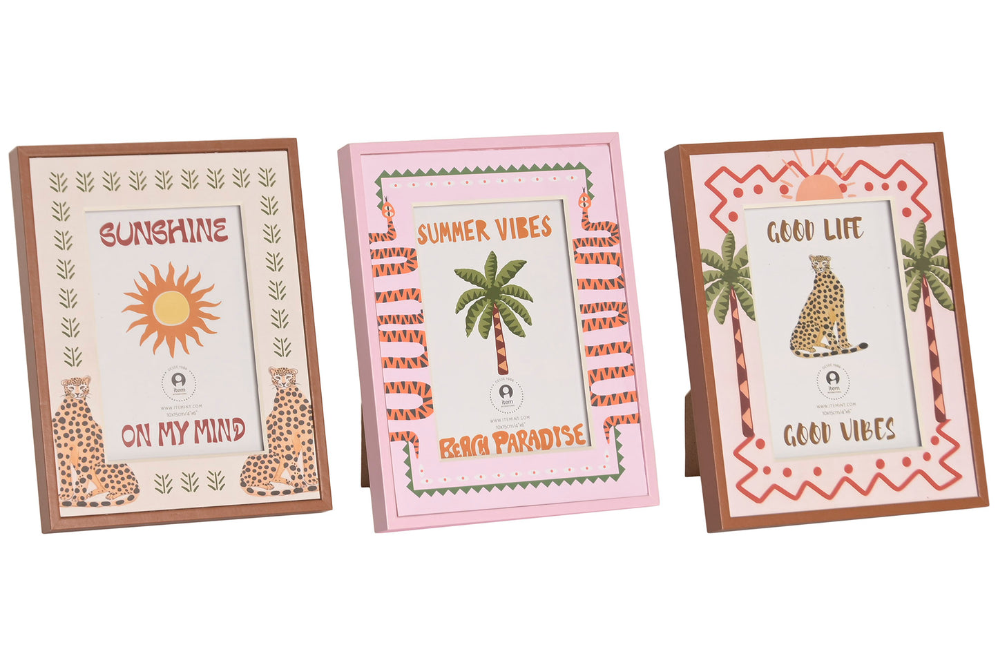 Boho fotolijst van MDF en glas voor een foto van 10 x 15 cm, verkrijgbaar in drie varianten