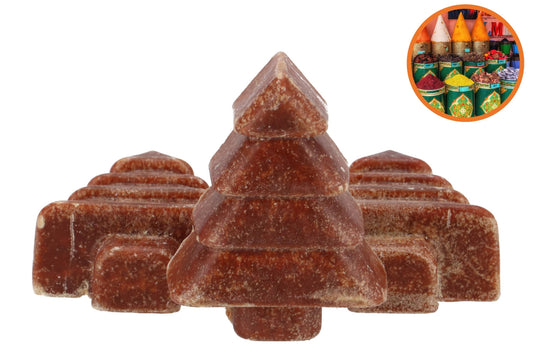Amberblokje in kerstboomvorm – geur Original Amber – bruin – 7x6x2,5 cm