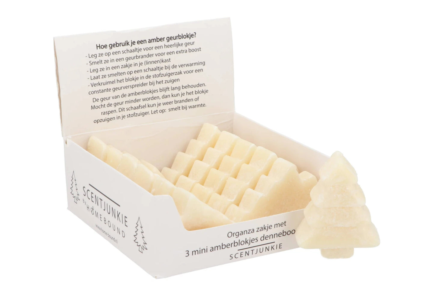 Amberblokje Kerstboom – Geur Sultan – Crèmewit – 7x6x2,5 cm