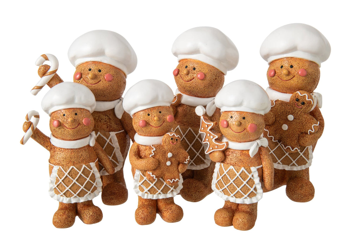 J-Line gingerbread kerstfiguren van polyresin in 3 varianten en 2 maten 16 en 20,5 cm