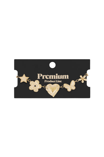 Golden Love Charm Armband – Goudkleurig – 16+3 cm