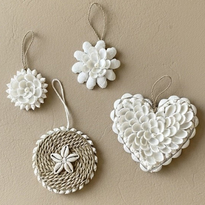 Schelpenhart Wit – Handgemaakt in Indonesië – 12 x 15 cm