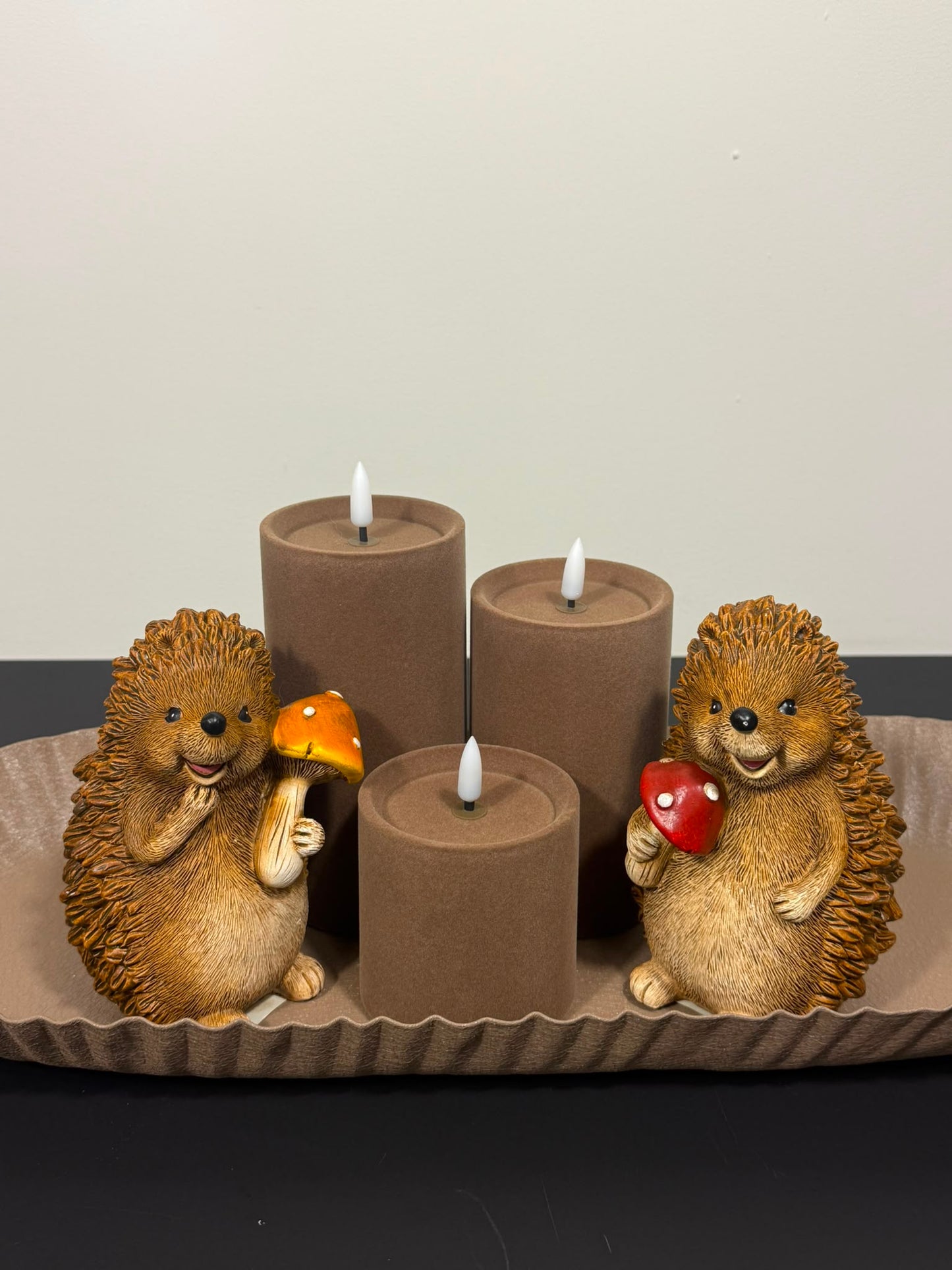 Egel met Paddenstoel – Rood of Oranje – 14 cm