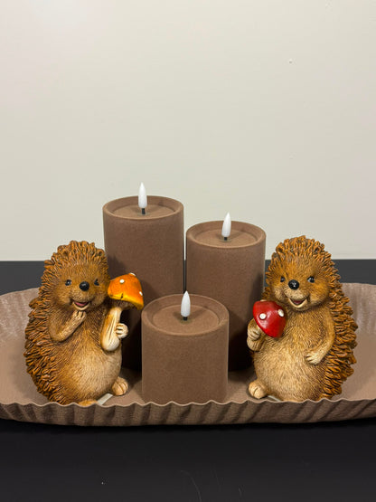 Egel met Paddenstoel – Rood of Oranje – 14 cm