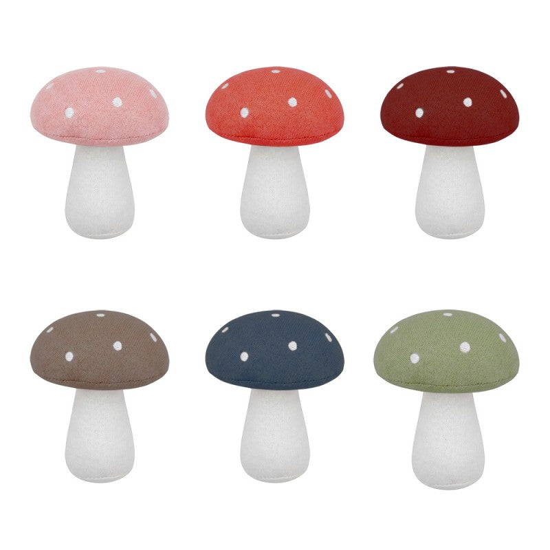 Set van 6 multicolor paddenstoelen decoratie Clayre & Eef 11 cm