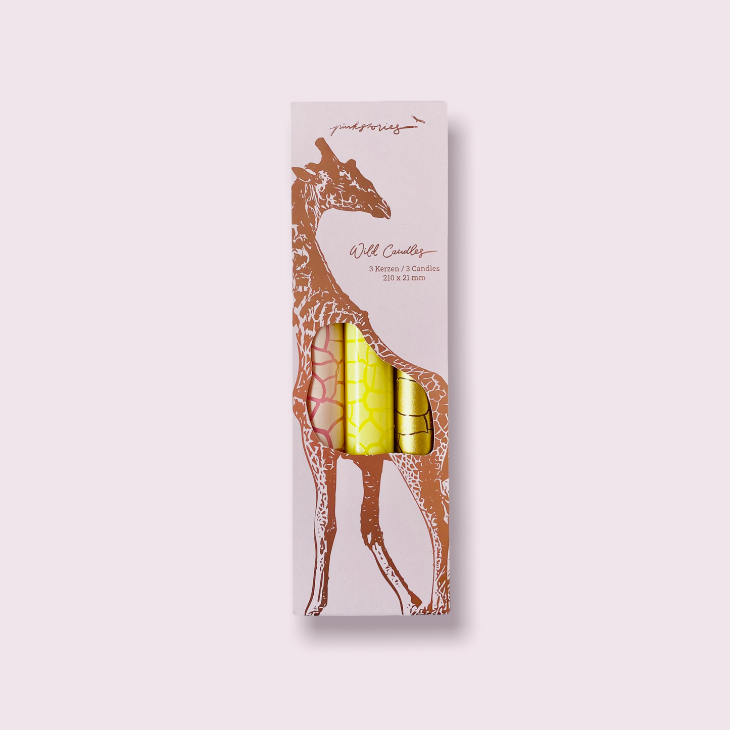 3er Set Giraffenkerzen – Handgefertigt, Vegan 21 cm