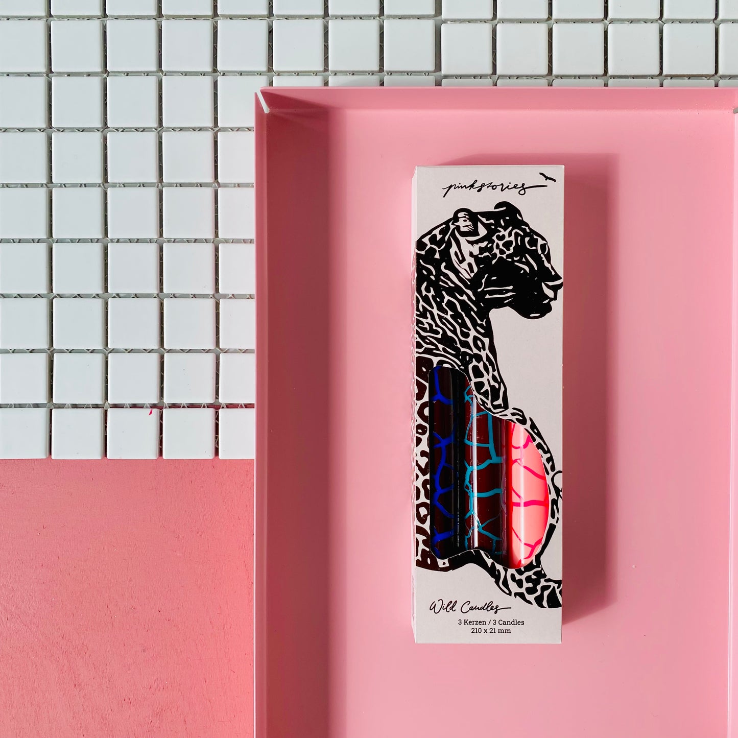 Kerzenset mit Jaguar-Print – Handgefertigt &amp; Vegan