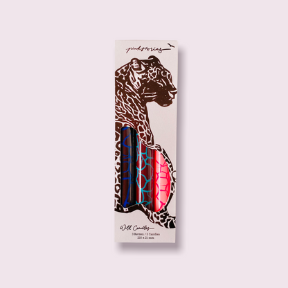 Kerzenset mit Jaguar-Print – Handgefertigt &amp; Vegan