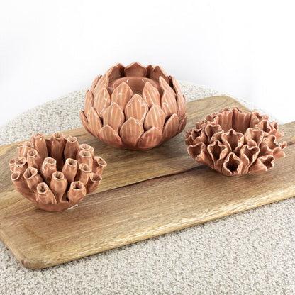 Bloem Kaarsenhouder Sandstone Keramiek – 13,5 cm | Theelicht & Dinerkaars