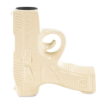 Pistool kandelaar keramiek crèmewit beige Housevitamin