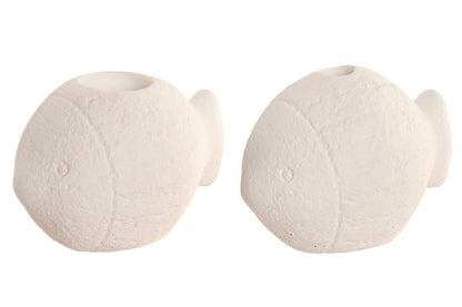 Candlestick Fish Cement - Candle holder Fish Natural