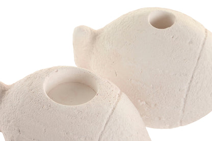 Candlestick Fish Cement - Candle holder Fish Natural